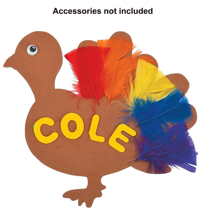 4E's Novelty 8" Foam Turkey Blank Cut Outs Shapes 24 Pack- Thanksgiving Crafts for Kids Bulk, Thanksgiving Craft for Toddler Kids Classroom Preschool Bulletin Board Supplies - Image 5
